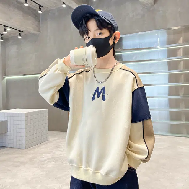 浪莎卫衣 时尚舒适亲肤简约百搭 杏色 儿童款