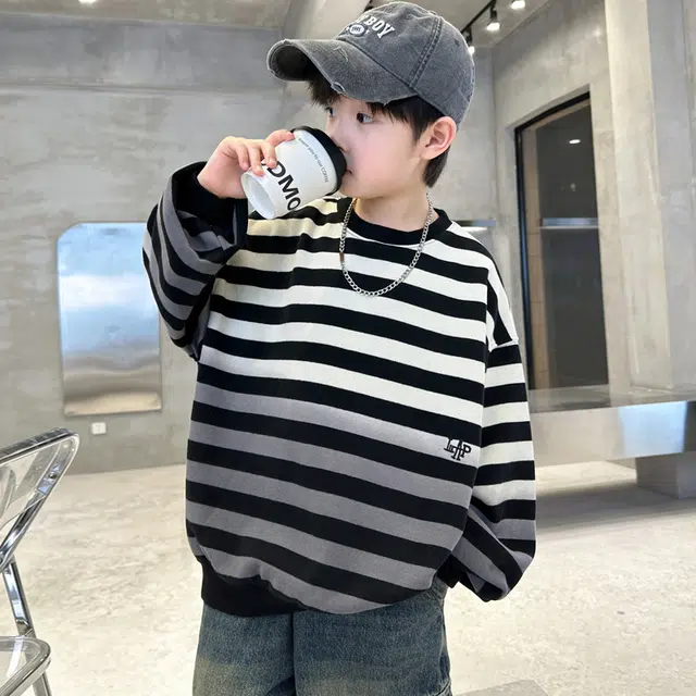 浪莎卫衣 时尚舒适亲肤百搭潮酷韩版 黑色 儿童款