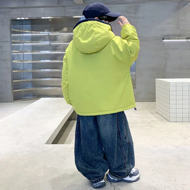 浪莎休闲棉衣 冬季 夹棉加厚时尚纯色棉服 青少年