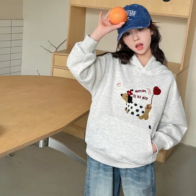 浪莎卫衣 连帽亲肤舒适 灰色 儿童款
