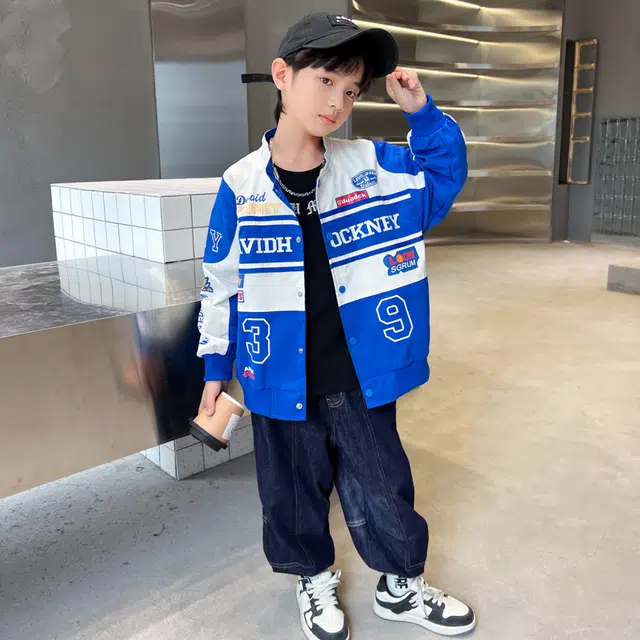 浪莎 立领撞色拉链夹克外套 儿童款