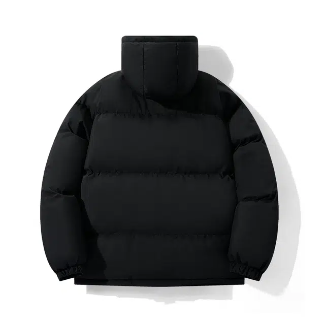 木林森 连帽保暖加厚面包服日常通勤中性风字母印花宽松休闲百搭棉服 男女同款