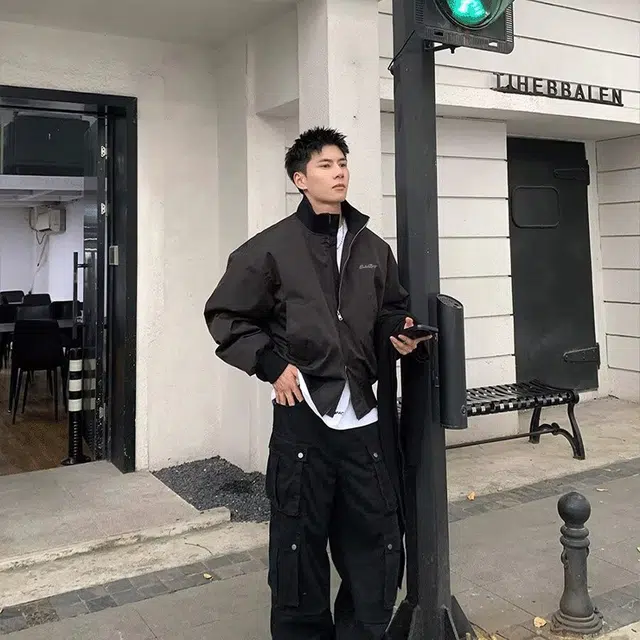 布客行 美式高街飞行员廓型设计白鸭绒三防风防泼水御寒保暖短款工装机车风长袖拉链休闲百搭教练夹克外套立领羽绒服 男女同款