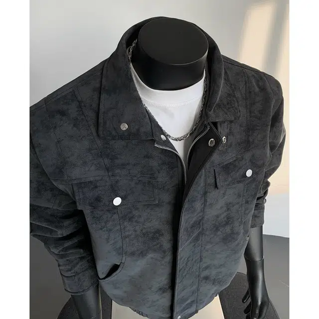 【绒感雾花皮外套裤子一套】布客行 机车风高街扎染色美式复古上衣夹克直筒水洗做旧微喇基础款松紧腰抽绳牛仔裤休闲运动套装 男女同款