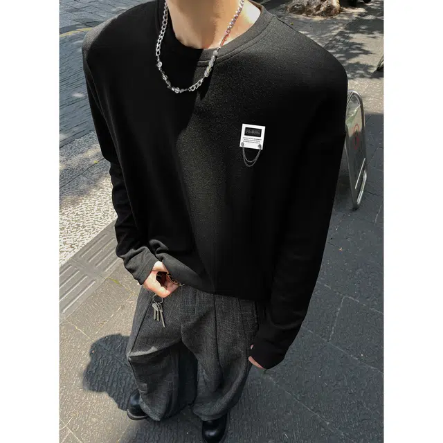 【可外穿打底保暖仿绵羊绒】布客行 美式复古高街轻奢老钱重磅慵懒垂感落肩港风宽松休闲舒适纯色基础百搭可内搭可拆卸胸针卫衣 男女同款