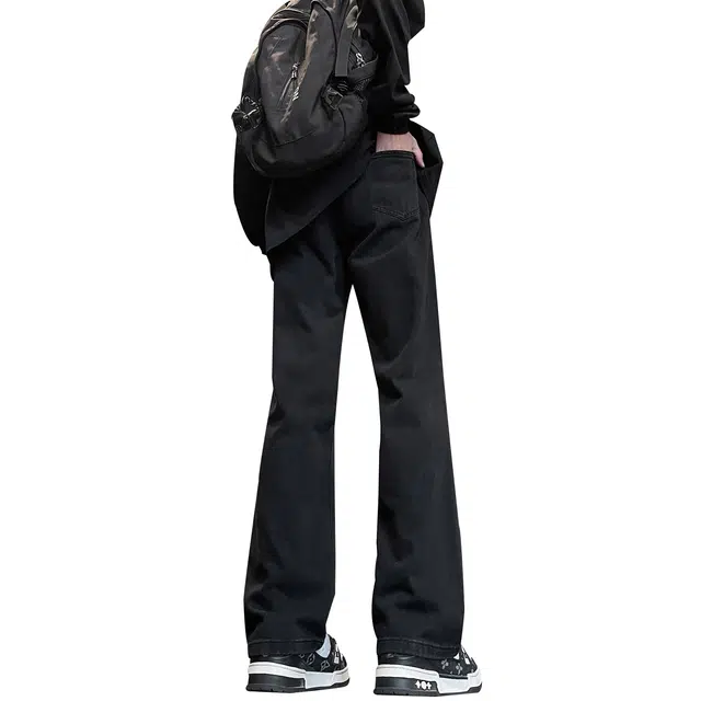 【万针刺绣3D立体浮雕】布客行 显腿长显高显瘦重工美式复古水洗直筒基础款文艺风花卉透气高街舒适亲肤休闲百搭微喇长裤牛仔裤 男女同款