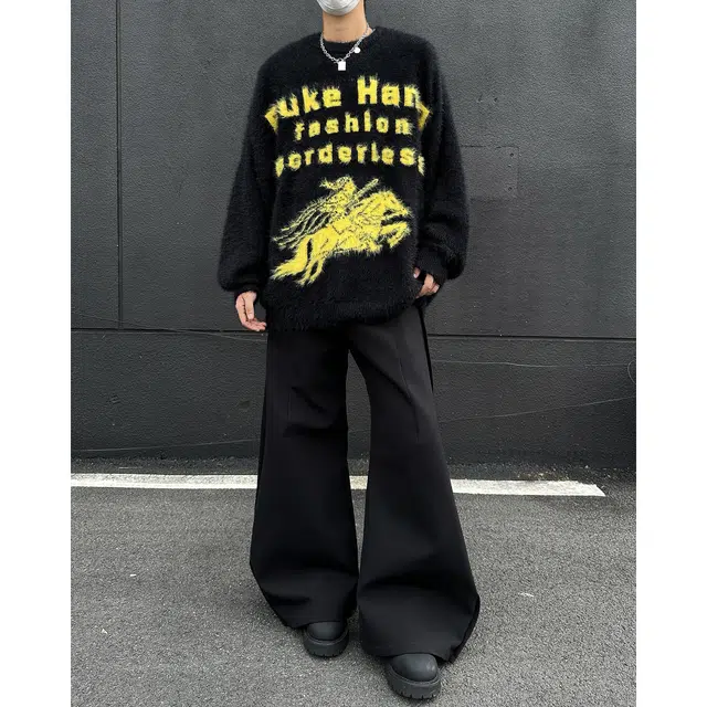 布客行 斯巴达勇士提花字母仿水貂绒毛衣美式高街宽松复古慵懒风休闲百搭海马毛痞帅嘻哈舒适防风防寒打底衫长袖圆领套头针织衫 男女同款