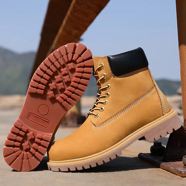功夫伙伴 头层牛皮 防水耐磨 潮流舒适经典百搭复古时尚 短筒 户外靴 男女同款