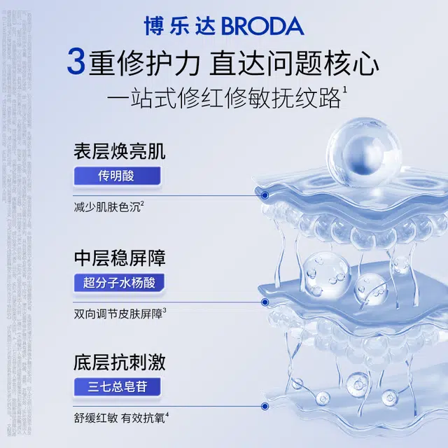 博乐达水杨酸传明酸滋养修护配方精简维稳舒缓屏障三七精华 舒缓滋润修护抗皱