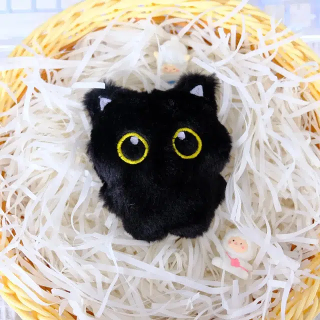 唤爱 可爱绒绒小黑猫公仔少女心萌萌书包挂饰 毛绒 挂件 男女同款情侣款