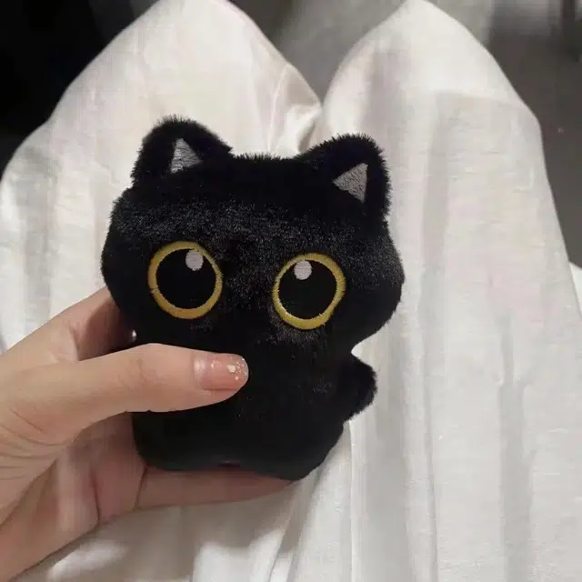 唤爱 可爱绒绒小黑猫公仔少女心萌萌书包挂饰 毛绒 挂件 男女同款情侣款