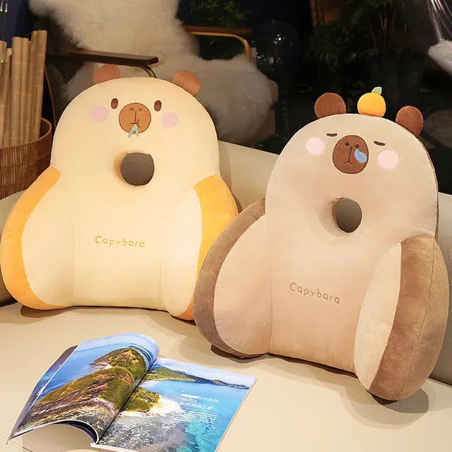 波比熊 中孔加高卡皮巴拉腰枕 玩偶周边