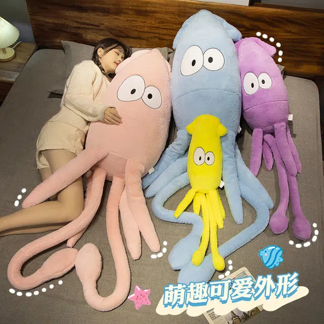 波比熊 章鱼公仔 海洋章鱼娃娃 抱枕 礼袋+灯带 玩偶 毛绒公仔
