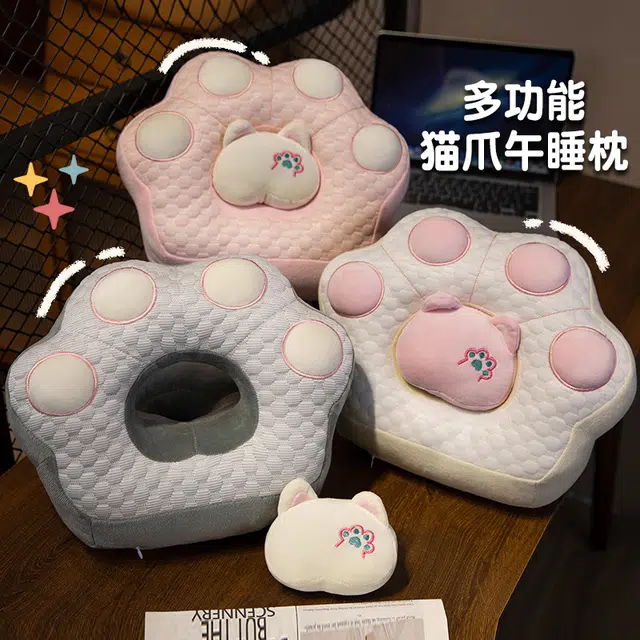 波比熊 猫爪午休枕 玩偶 毛绒公仔
