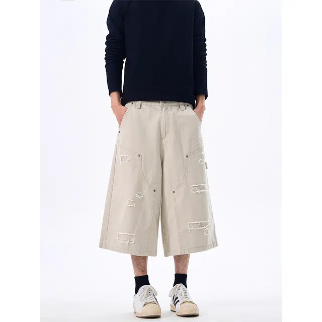 大白鲨 个性潮流时尚舒适百搭小众工装短裤 男女同款