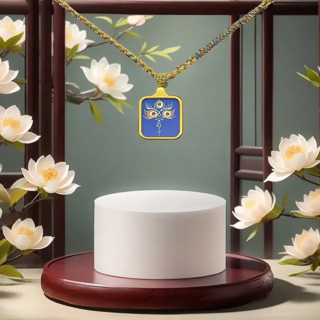 睦珦 时来运转 万事顺利年年财神法眼唐卡诸事顺利 福禄吉祥小众#好运 合金 项链 男女同款情侣款
