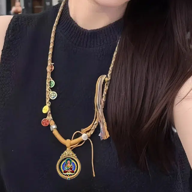 睦珦 时来运转 八大守护神万事顺利年年红唐卡诸事顺利 福禄吉祥小众#好运 合金 项链 男女同款情侣款