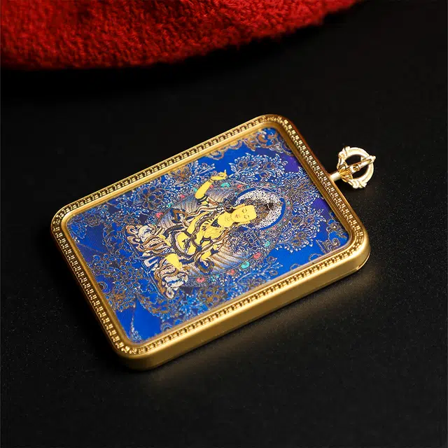 【发财的风吹不停】 睦珦 时来运转 万事顺利年年八大守护神蓝唐唐卡诸事顺利 福禄吉祥小众#好运 合金 项链 男女同款情侣款