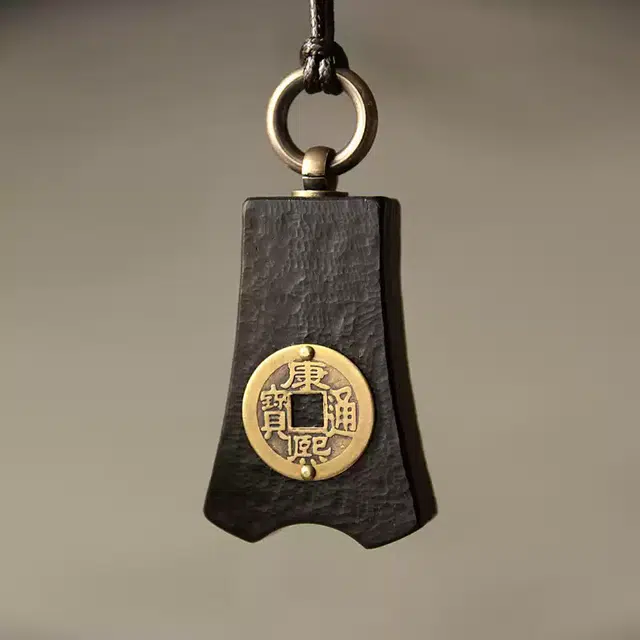 【顺风顺水人财旺】 睦珦 时来运转 八方来财 高级设计复古百搭铜钱吊坠#好运 黑檀 项链 男女同款情侣款