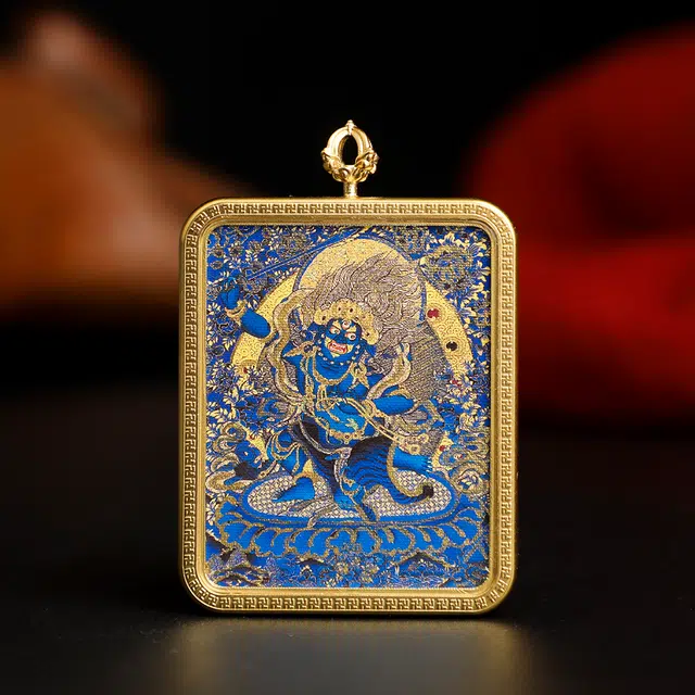 【发财的风吹不停】 睦珦 时来运转 万事顺利年年八大守护神蓝唐唐卡诸事顺利 福禄吉祥小众#好运 合金 项链 男女同款情侣款