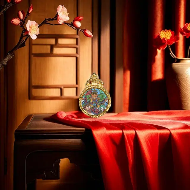 【招财进宝运气好】 睦珦 时来运转 五路财神万事顺利年年红唐卡诸事顺利 福禄吉祥小众#好运  合金 项链 男女同款情侣款
