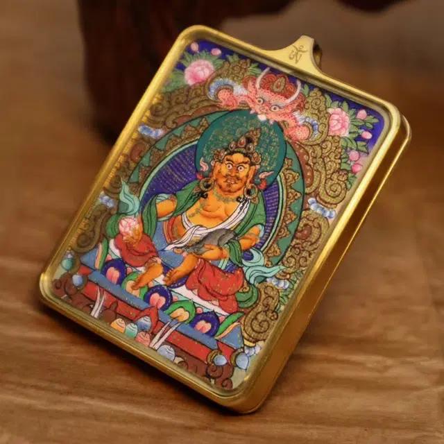 【福星高照交旺运】 睦珦 时来运转 万事顺利年年红黄财神唐卡诸事顺利 福禄吉祥小众#好运 合金 项链 男女同款情侣款