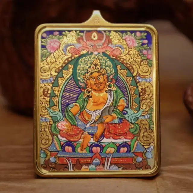 【福星高照交旺运】 睦珦 时来运转 万事顺利年年红黄财神唐卡诸事顺利 福禄吉祥小众#好运 合金 项链 男女同款情侣款