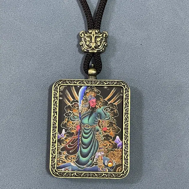 【过关斩将 鱼跃龙门】 睦珦 时招万里财 新藏式风关公手绘唐卡 手工编织民族风复古 招财纳福#好运 合金 项链 男女同款情侣款