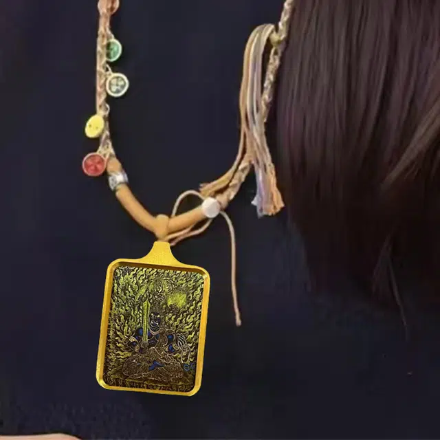 【财源滚滚都有路】 睦珦 时来运转 万事顺利年年红不动尊唐卡诸事顺利 福禄吉祥小众#好运 合金 项链 男女同款情侣款