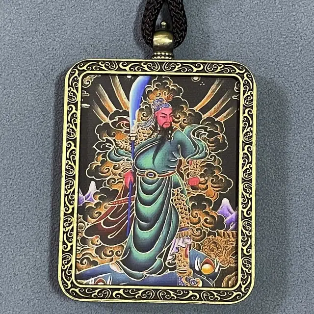 【过关斩将 鱼跃龙门】 睦珦 时招万里财 新藏式风关公手绘唐卡 手工编织民族风复古 招财纳福#好运 合金 项链 男女同款情侣款
