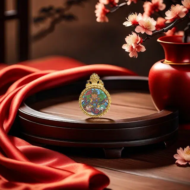 【招财进宝运气好】 睦珦 时来运转 五路财神万事顺利年年红唐卡诸事顺利 福禄吉祥小众#好运  合金 项链 男女同款情侣款