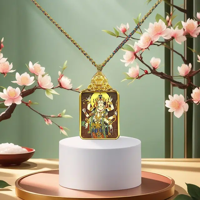 【招财进宝运气好】 睦珦 锦上添花 千手观音唐卡诸事顺利平安喜乐 八方来财福禄吉祥小众#好运 合金 项链 男女同款情侣款