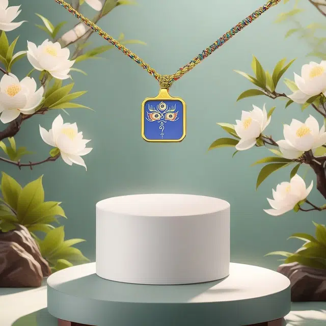 睦珦 时来运转 万事顺利年年财神法眼唐卡诸事顺利 福禄吉祥小众#好运 合金 项链 男女同款情侣款