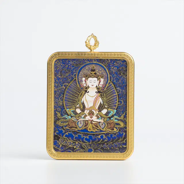 【发财的风吹不停】 睦珦 时来运转 万事顺利年年八大守护神蓝唐唐卡诸事顺利 福禄吉祥小众#好运 合金 项链 男女同款情侣款