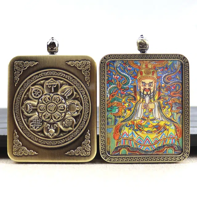 睦珦 时来运转 万事顺利年年红五爷财神唐卡诸事顺利 福禄吉祥小众#好运 合金 项链 男女同款情侣款