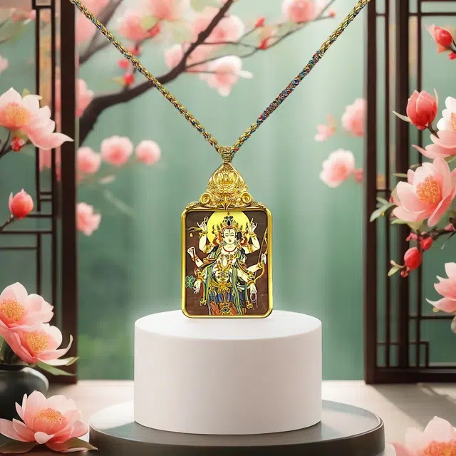【招财进宝运气好】 睦珦 锦上添花 千手观音唐卡诸事顺利平安喜乐 八方来财福禄吉祥小众#好运 合金 项链 男女同款情侣款
