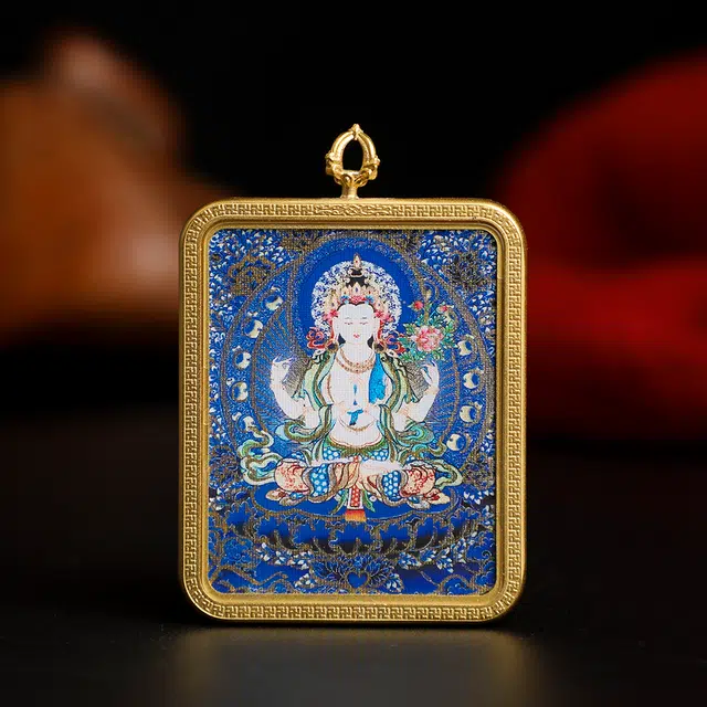 【发财的风吹不停】 睦珦 时来运转 万事顺利年年八大守护神蓝唐唐卡诸事顺利 福禄吉祥小众#好运 合金 项链 男女同款情侣款