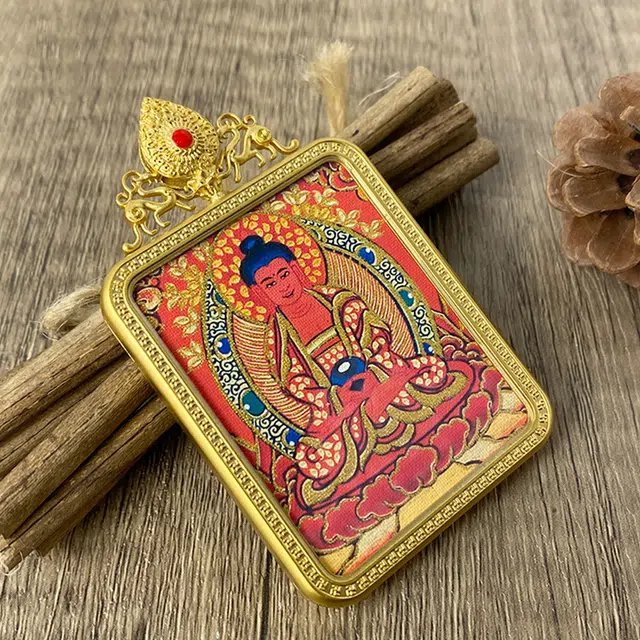 睦珦 佳偶天成 新藏式美学 听经唐卡唐卡佛系纪 手工独特小众#好运 合金 项链 男女同款情侣款
