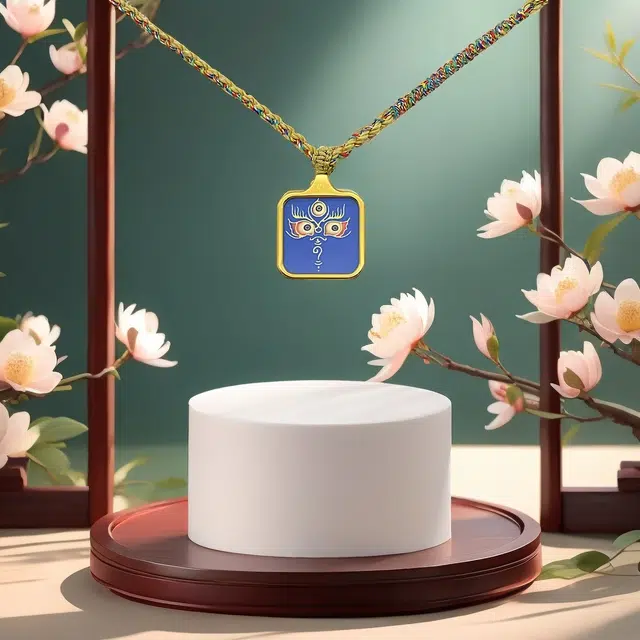 睦珦 时来运转 万事顺利年年财神法眼唐卡诸事顺利 福禄吉祥小众#好运 合金 项链 男女同款情侣款