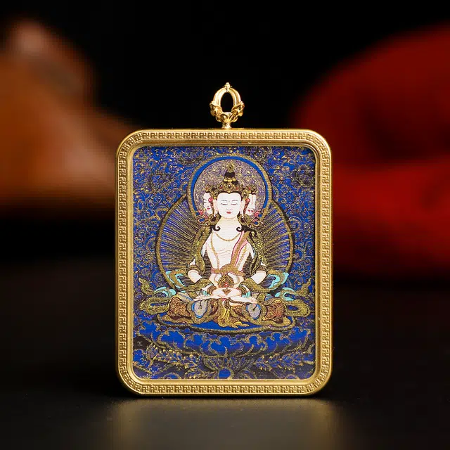 【发财的风吹不停】 睦珦 时来运转 万事顺利年年八大守护神蓝唐唐卡诸事顺利 福禄吉祥小众#好运 合金 项链 男女同款情侣款