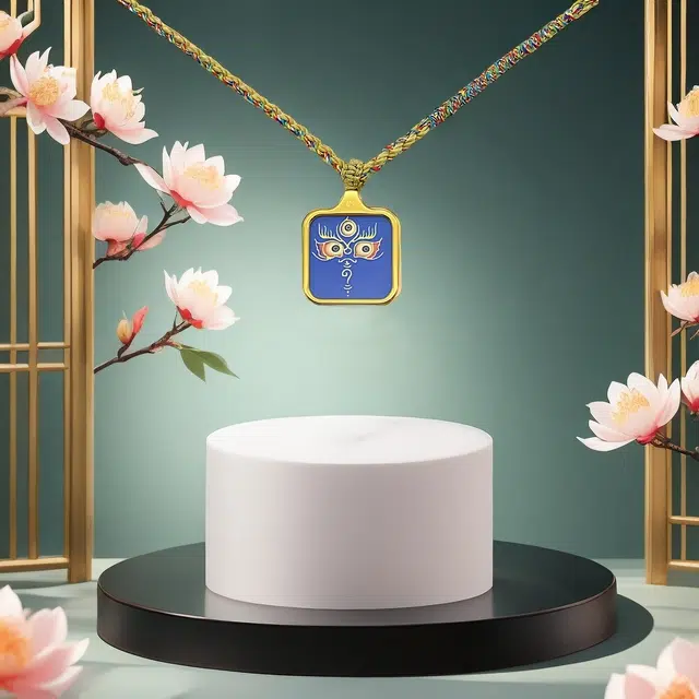 睦珦 时来运转 万事顺利年年财神法眼唐卡诸事顺利 福禄吉祥小众#好运 合金 项链 男女同款情侣款