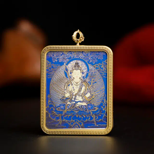 【发财的风吹不停】 睦珦 时来运转 万事顺利年年八大守护神蓝唐唐卡诸事顺利 福禄吉祥小众#好运 合金 项链 男女同款情侣款