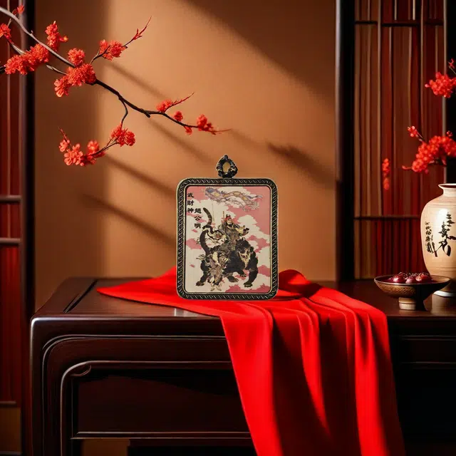 【福星高照交旺运】 睦珦 时来运转 武财神赵公明万事顺利年年红唐卡诸事顺利 福禄吉祥小众#好运 合金 项链 男女同款情侣款