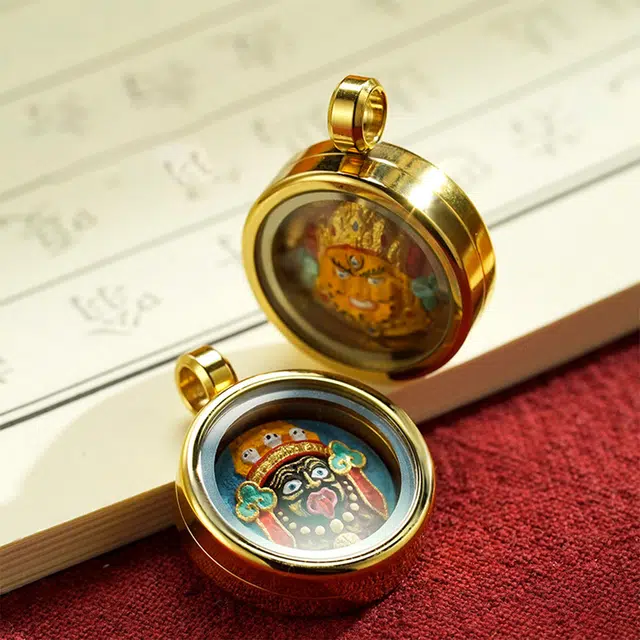 【招财进宝运气好】 睦珦 时来运转 万事顺利年年扎基拉姆五爷财神唐卡诸事顺利 福禄吉祥小众#好运 合金 项链 男女同款情侣款