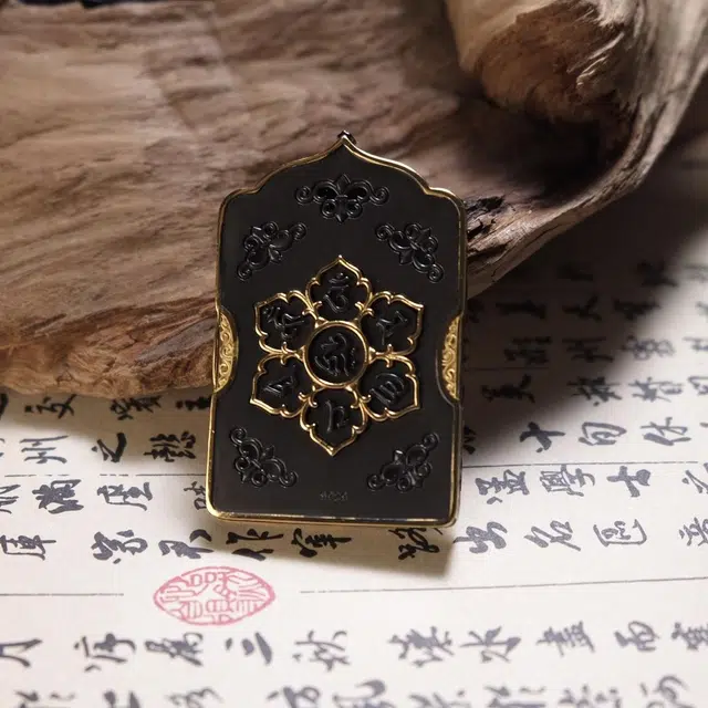 【招财进宝运气好】 睦珦 锦上添花 黄财神唐卡诸事顺利平安喜乐 八方来财福禄吉祥小众#好运 合金 项链 男女同款情侣款