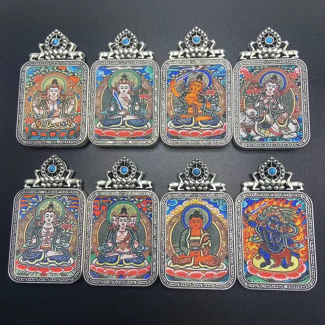 【财如潮水滚滚来】 睦珦 锦上添花 时来运转 八大守护神唐卡诸事顺利平安喜乐 八方来财福禄吉祥小众#好运 合金 项链 男女同款情侣款