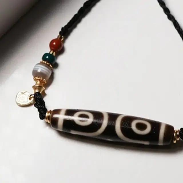 【财如潮水滚滚来】 睦珦 顺风顺水人财旺 财转运 藏式二眼天珠 吉祥平安 百搭佛系 事业运#好运 玛瑙 项链 男女同款情侣款