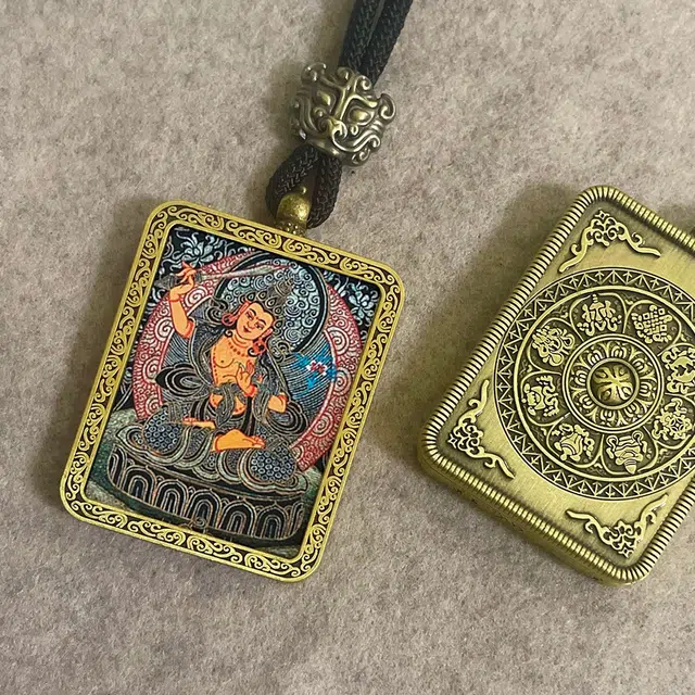 【发财的风吹不停】 睦珦 招财进宝 八大守护神黑金唐卡诸事顺利 平安喜乐新中式 飞黄腾达福禄吉祥小众#好运 合金 项链 男女同款情侣款