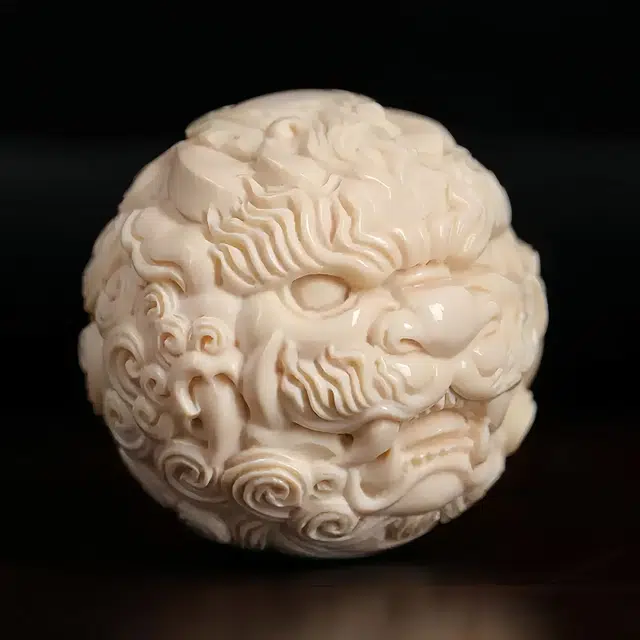 【已过香祝福】 睦珦 多财多福 中式国潮古风大气貔貅把玩 文玩貔貅吞金兽转运珠精雕 四季发财好运 象牙果 手把件 男女同款情侣款