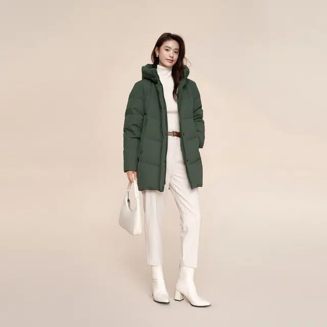 波司登 中长经典休闲连帽厚款羽绒服 女款